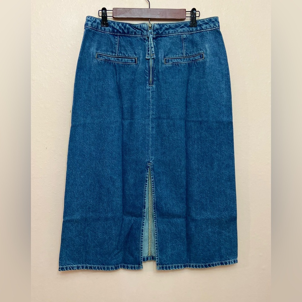 LOFT Petite Denim Patch Pocket Midi Skirt - Picture 3 of 6